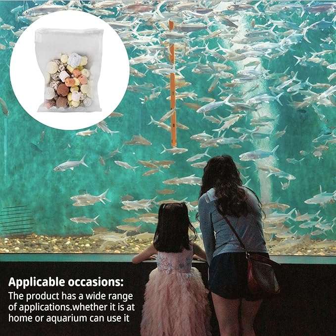 10 Pack Aquarium Filter Media Bags, 5.5 x 7.9 Inch Reusable Mesh Bags with Zipper for Activated Carbon Resins (10)