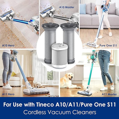 Tineco Filter Replacement Kit with 2 Pre-Filters and 1 HEPA Filter, Kit for A10 & A11 & S10 & S11 Series Vacuum Cleaner