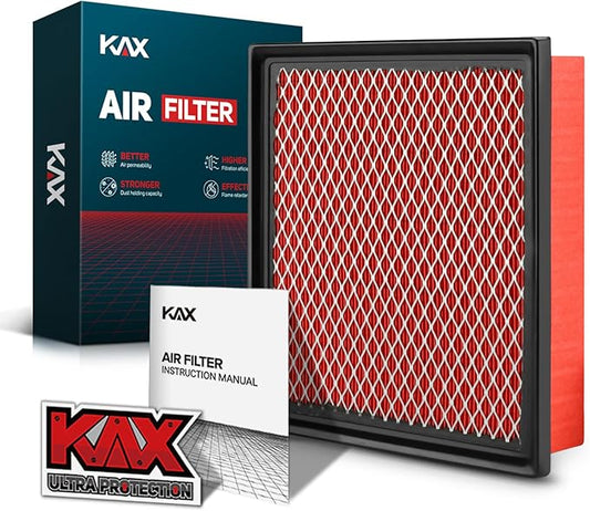 KAX Premium Engine Air Filter, GAF001 (CA10755) Replacement for Camry, Highlander, Sienna, Avalon, ES350, NX200T, NX300, RX350, RX350L, Durango, Grand Cherokee, 200% Longer Life