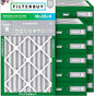 Filterbuy 16x25x4 Air Filter MERV 8 Essential Dust & Allergy Defense (12-Pack), Electrostatic Pleated HVAC AC Furnace Filters Replacement, Made in USA (Actual Size: 15.50 x 24.50 x 3.63)