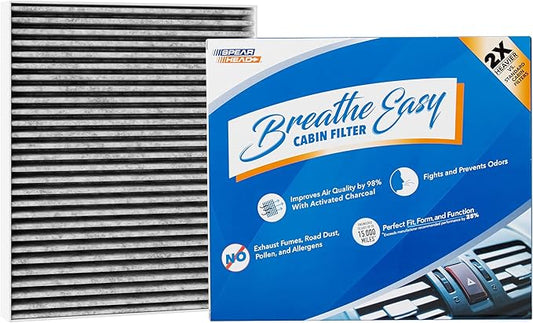 Spearhead Odor Defense Breathe Easy AC & Heater Cabin Filter | Fits Altima, Kicks/Kicks Play, Pathfinder, Rogue, Versa, QX50, QX55, QX60 | Up to 25% Longer Lasting w/Activated Carbon (BE-552)