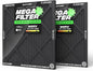 PuroAir MegaFilter - 18x20x1 Air Filter MERV 13 Activated CarbonTech Defense - Heavy Duty 3 Layer Furnace Filters Allergens, Pollen, Dust, Pet Dander, Smoke, Odors - HVAC Air Filter 18x20x1 (2-Pack)