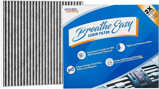 Spearhead Odor Defense Breathe Easy AC & Heater Cabin Filter | Fits 2020-25 Palisade Like OEM | Up to 25% Longer Lasting w/Activated Carbon (BE-547)