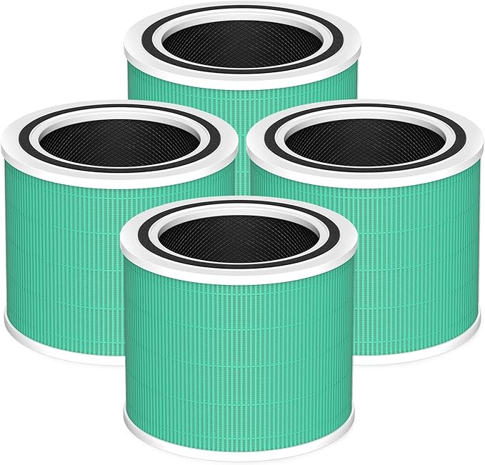 Core 200S Toxin Absorber Replacement Filter compatible with LEVOIT Core 200S and Core 200S-P Smart WiFi Air Purifier , 3-in-1 H13 True HEPA Activated Carbon Filter, Core 200S-RF-TX, Green, 4 Pack