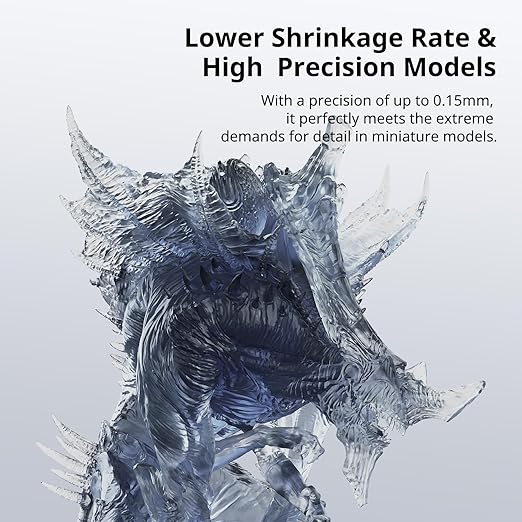 ANYCUBIC Water Washable 3D Printer Resin 2.0, 405nm High Precision 3D Resin, Low Shrinkage Photopolymer Resin for 4K/8K/12K Capable LCD DLP Resin 3D Printer (Smoky Black, 1000g)