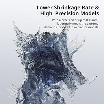 ANYCUBIC Water Washable 3D Printer Resin 2.0, 405nm High Precision 3D Resin, Low Shrinkage Photopolymer Resin for 4K/8K/12K Capable LCD DLP Resin 3D Printer (Smoky Black, 1000g)