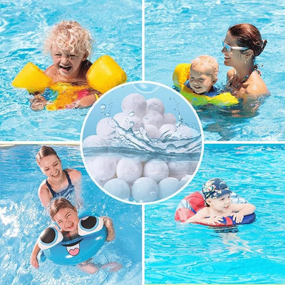 4.6 lbs Pool Filter Balls for Sand Filter, Eco-Friendly Reusable Pool Fiber Filter Balls Replace Pool Filter Sand, Pool Filter Media Balls for Swimming Pool (Equals 150 lbs Pool Filter Sand)