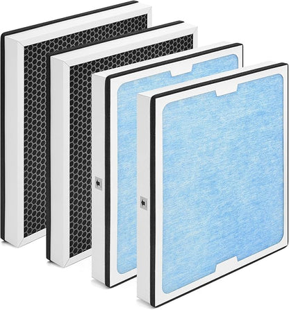 550 HEPA & Activated Carbon Filter Replacement Set Compatible with AlorAir CleanShield HEPA 550 Air Scrubber, 17.2x15.3x2, 4-Pack