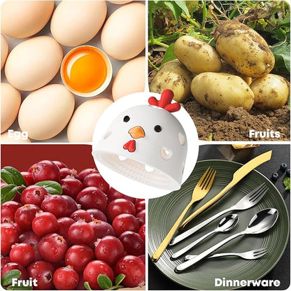 2PCS Egg Cleaner, Egg Washer for Fresh Eggs,Silicone Chicken Coop Accessories Farm Fresh Egg Cleaning Brush, Silicone Practical Vegetable and Fruit Scrubber Tool (White and Light Brown)