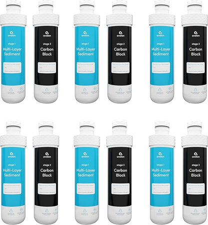 Avalon Genuine AVALONFILTER 2 Stage Replacement Filters Branded Bottleless Water Coolers, Patended, NSF Certified, 2 Count (Pack of 6), White