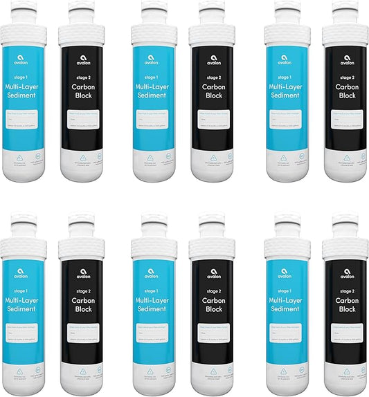Avalon Genuine AVALONFILTER 2 Stage Replacement Filters Branded Bottleless Water Coolers, Patended, NSF Certified, 2 Count (Pack of 6), White