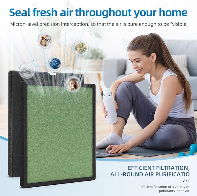 PU-P08 Replacement Filter Compatible with Odec PU-P08 Air Purifier,H13+Activated carbon+Pre-Filters,2-Pack