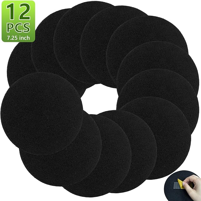 7.25 inch Compost Filters for Countertop Bin Saiqiang 12Pack Charcoal Filter for Kitchen Compost Bin Pail Replacement Filter Carbon Round Charcoal Filters for Compost Bucket