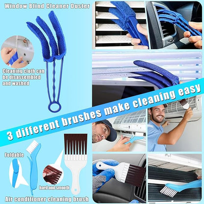6 Pcs Air Conditioner Fin Comb Cleaner Set, Ac Fin Comb Straightener Tool, Radiator Comb for a/c Unit,Ac Coil Cleaner Brush for HVAC Condenser Evaporator Repair Clean Tool