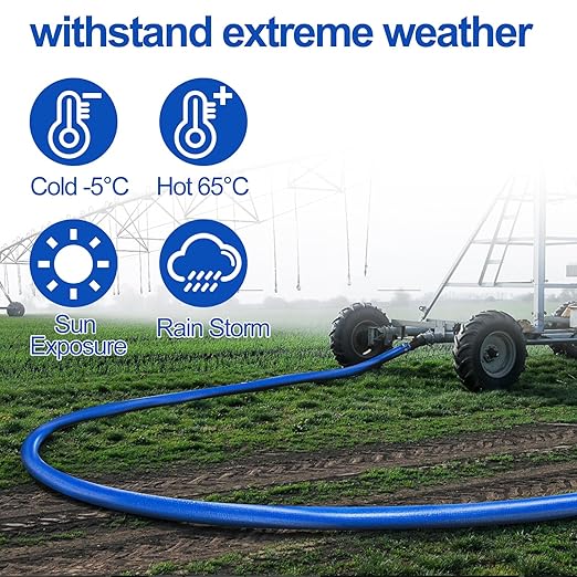 OCGIG 2" x 50 FT Pool Backwash Hose, Heavy-Duty Lay Flat Discharge PVC Hose, Weatherproof Burst Resistant for Swimming Pool Filter Pump, Water Transfer, Pool Drain, with 2 Clamps