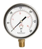 4" Oil Filled Pressure Gauge - Stainless Steel Case, Brass, 1/2" NPT, Lower Mount Connection, 0-300PSI