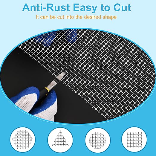 8 Pcs 13x9 (33cmx23cm) 5 Mesh 304 Stainless Steel Wire Mesh Sheet, Rustproof Metal Mesh Sheet Screen for DIY Crafts, Vent Covers, Garden Fencing, Window Protection & Industrial Filters