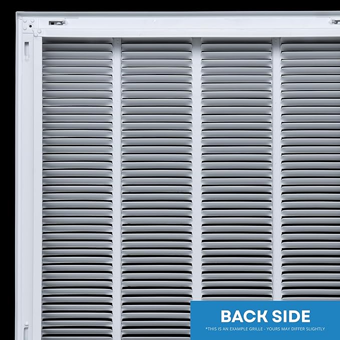 30x14 Return Air Vent Cover Grille for Wall or Ceiling Duct Opening - 1" Filter Compatible - Removable Flat Stamped Face Air Filter Grill by HVAC Premium - White - Overall Size: 32.5" x 16.5"
