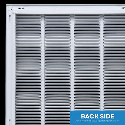 30x14 Return Air Vent Cover Grille for Wall or Ceiling Duct Opening - 1" Filter Compatible - Removable Flat Stamped Face Air Filter Grill by HVAC Premium - White - Overall Size: 32.5" x 16.5"