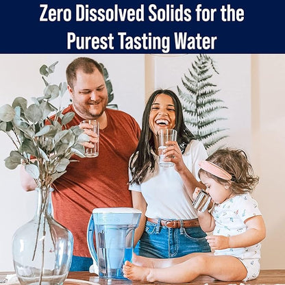 ZeroWater 30 Cup Ready-Pour 5-stage Water Filter Dispenser, NSF Certified To Reduce Lead, Other Heavy Metals And PFOA/PFOS, White And Blue