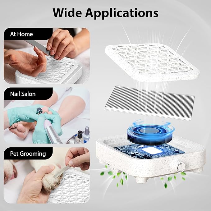 HAMARA Nail Dust Collector Replacement Filters 4 Pack – Reusable 6x7 Inch Fabric – Compatible Only with HAMARA Nail Dust Collector Model – Easy to Clean & Maintains Suction