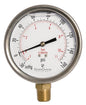 4" Oil Filled Vacuum Pressure Gauge - Stainless Steel Case, Brass, 1/2" NPT, Lower Mount Connection, 30HG/160PSI