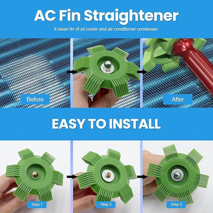 6 PCS Air Conditioning Fin Cleaner Set, Air Conditioner Fin Comb Straightener Tool, HVAC Coil Cleaning Brush for AC Radiator Evaporator Maintenance Clean Tool
