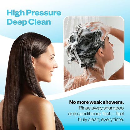 ShowerEnvy 5.0 Filtered Shower Head – 15-Stage Water Softener with Vitamin C & E for Healthy Skin & Hair – High Pressure, Hard Water Purifier – Cartridge Included