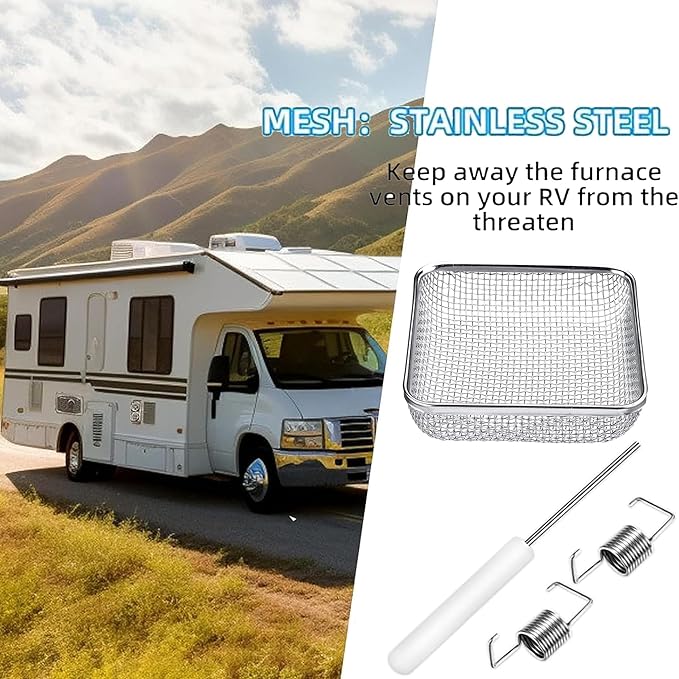SVNR 1 Pack Flying Insect Screen for RV Refrigerator Vents, 4.5" x 4.5" x 1.4", Camper RV Furnace Vent Screen Accessories.