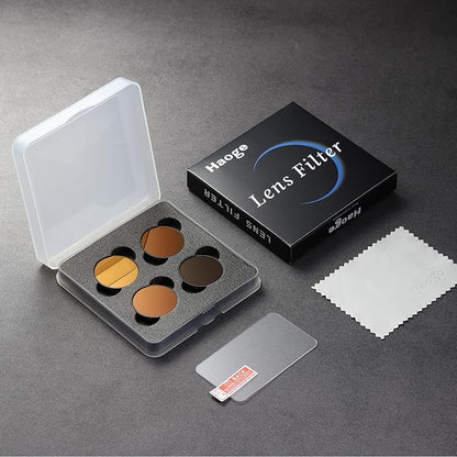 Haoge ND Filter Kit for Insta360 GO Ultra, ND8 ND16 ND32 ND64,4 Pack Light Reduction Exposure Control Optical Glass Filters with Multi-Layer Coating