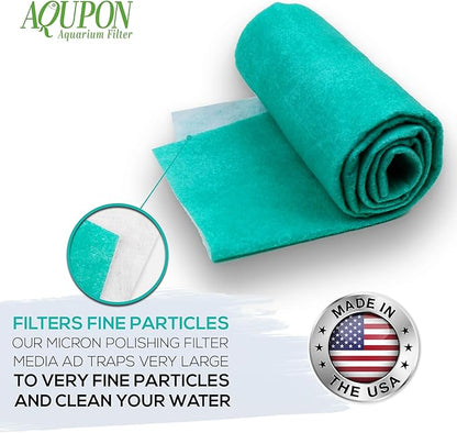 Aquarium Polishing Filter Pad 100 Micron - Ultimate Media Pads - Cut to Fit 24" by 36" - for Fish Tanks, Aquaculture, Hydroponics - USA Manufacturer (1 Pack)