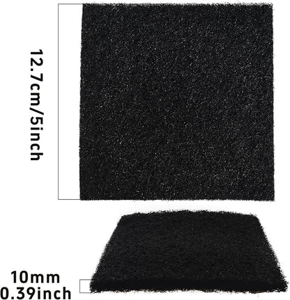 12PCS 5” Square Compost Bin Charcoal Filters, 0.4” Thick Activated Carbon Filters for Kitchen Countertop Compost Pail, Home Bucket Filter Replacements