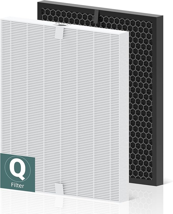 5510 5520 Replacement Filter Q for WINIX 5510 5520 PlasmaWave Air Purifier, H13 True HEPA and Activated Carbon Filter Combo Pack, Part # 1712-0123-00, 1 Set