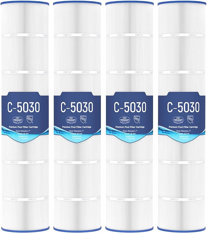 C5030 Pool Filter Cartridges, Compatible with Hayward SwimClear C5030, C5020, C5025, Replaces Hayward CX1280XRE, Pleatco PA131-PAK4, Unicel C-7494, Filbur FC-1227, 131 sq. ft, 4-Pack