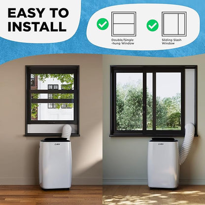 Portable Air Conditioners 10000 BTU AIRO COMFORT, AC Unit Floor Standing with Remote Control & DYI Installation Kit