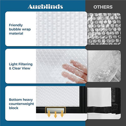 Magnetic Thermal Insulated Door Curtain - Fit Door Size 32x80 Inch Waterproof Bubble Wrap Door Cover Light Filtering Screen Door, Keep Warm in Winter Cool in Summer, Kid & Pet Friendly