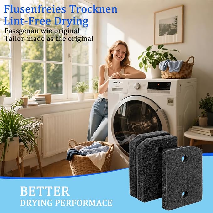 3 Pcs Plinth Filter Replacement for Miele T1 Dryer,2025 New Miele Plinth Filter Replacement with Dryer Vent Brush,9164761 Heat Pump Dryer Plinth Filter