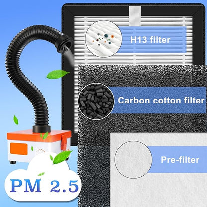 (6”× 6”) H13 Replacement Filter Compatible with KOONE & M-T Solder Fume Extractor,Smoke Purifier, Laser Engraving System Replacement Filter 3x Hepa, 6x Per Filters