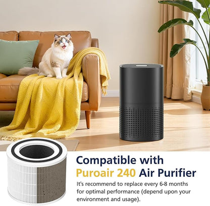 240 Filter Replacement Compatible with Puroair 240 Air Purifier, 3-in-1 Activated Carbon HP-14 Filters, 2 Pack,White