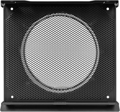 Vent Systems 8" Inch Supply Vent Cover with Rubber Gasket - Graphite Black Galvanized Steel - Robust and Weatherproof Outdoor Air Intake Box - Duct or Surface Mounting - Rain and Snow Protection