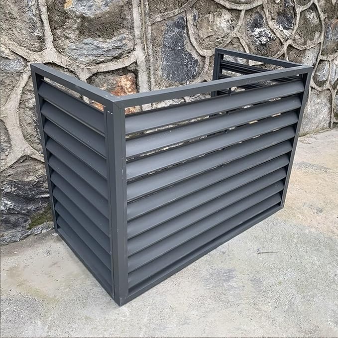 Freestanding Louvered Space Divider, outdoor garbage can enclosures, balcony air conditioning privacy cover, durable, noise reduction, suitable for gardens, balconies, walls, courtyards ( Color : THRE