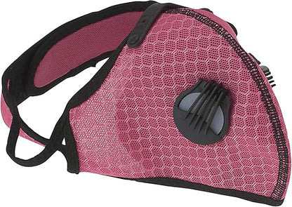 ASA Techmed Reusable Dual Air Breathing Valve Face Mask Cover with Activated Carbon Filter (Pink Cycling)