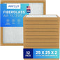 Fiberglass Air Filter -25x25x2Air Filter 12 Pack - Non Pleated 25"x25"x2", AC Filters for Home, Fiberglass, HVAC filters, Heater, Furnace Catcher for Dust - 1 YEAR SUPPLY