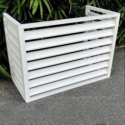 Pool pump covers for outside units, outdoor garbage can enclosures, aluminum outdoor garden air conditioner cover, sturdy and durable, noise-proof, suitable for gardens, balconies, walls ( Color : THR