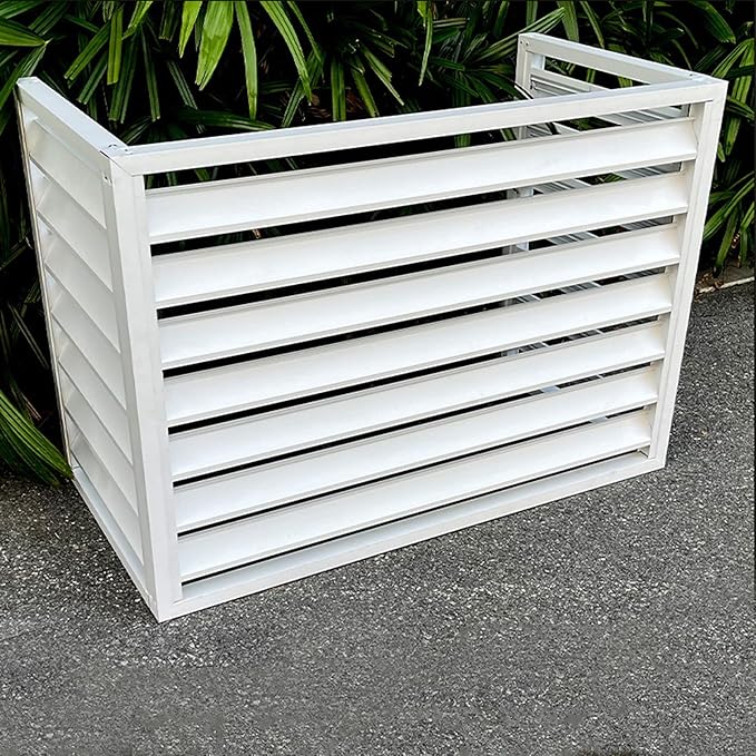 Pool pump covers for outside units, outdoor garbage can enclosures, aluminum outdoor garden air conditioner cover, sturdy and durable, noise-proof, suitable for gardens, balconies, walls ( Color : THR