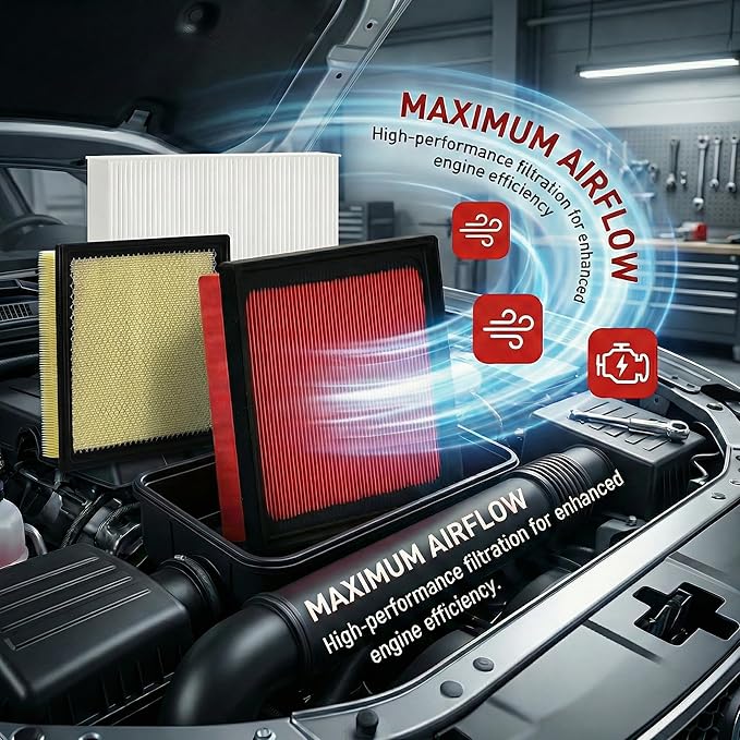 White Cabin Filter & Engine Air Filter Kit for Kia Sorento Hybrid 2026 2025 2024 2023 2022 2021