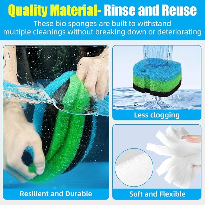 AQUANEAT Replacement Canister Filter Pads Compatible with SUNSUN HW-302 Aquarium Filter Media Sponge Floss 16pcs