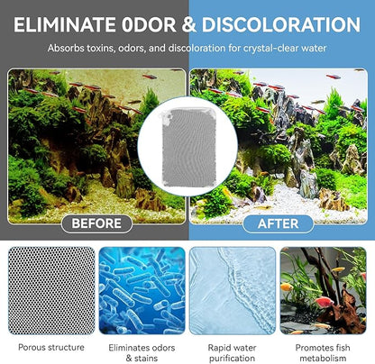 6 Pack Aquarium Activated Carbon Bags, Chemical Aquarium Filter Media, Activated Charcoal Fit for Marineland All C-Series and Magniflow Canister Filters, Rite-Size S, T and X, Fish Tank Carbon Filte