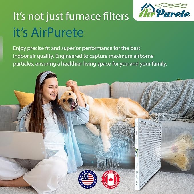 20x20x1 Air Filters | AirPurete AP-3M20201 HVAC AC Furnace Air Filters | Actual Size: 19.50" x 19.50" x 0.75" | MERV 8, MPR 600 (Pack of 6)