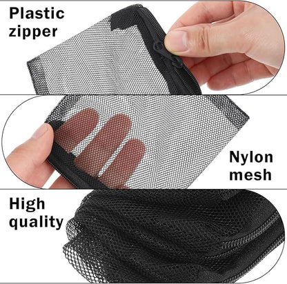 10 Pcs Aquarium Media Bags, 3.9" X 4" Filter Media Bag Small Media Bags for Aquarium Aquarium Filter Bags with Zipper Reusable Filter Bags for Fish Tank Activated Carbon